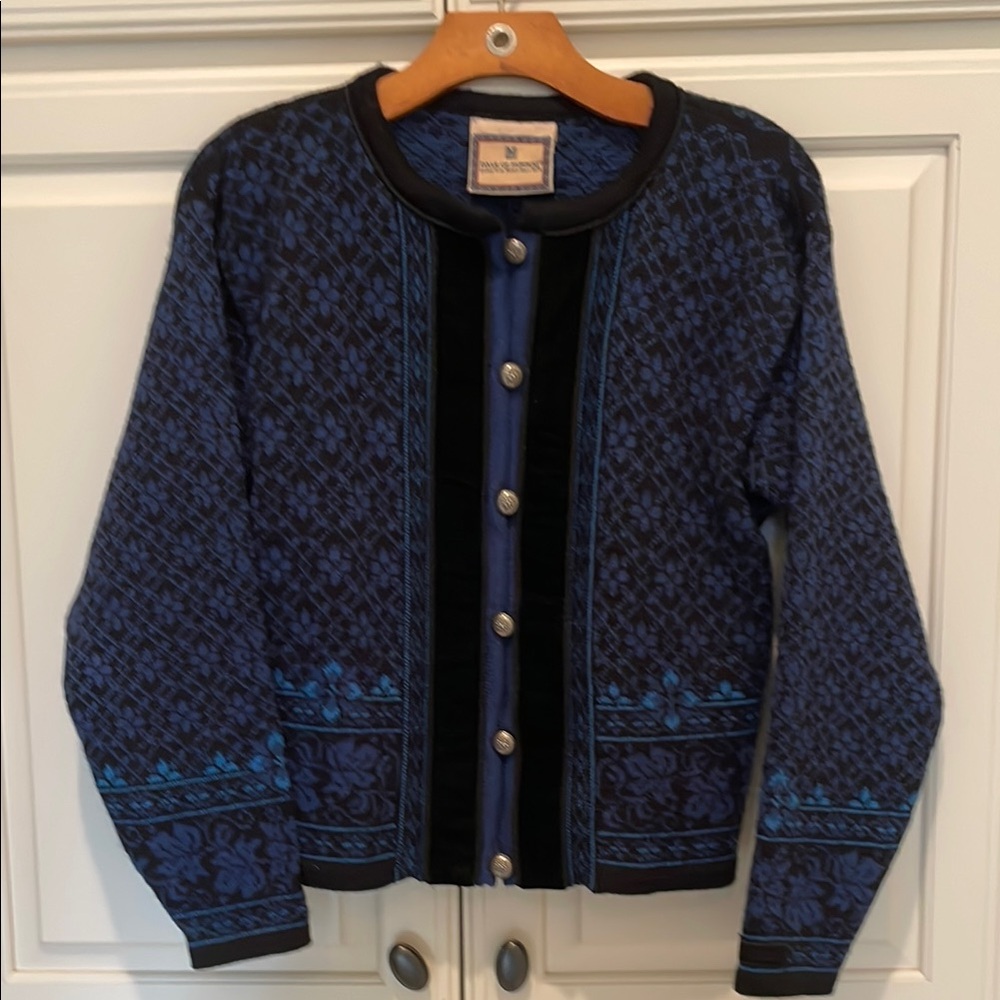 Dale of Norway Navy and Black Knit Cardigan
